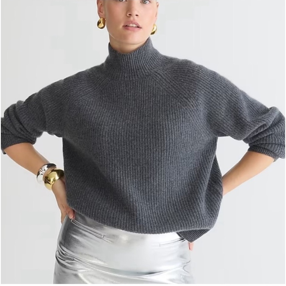 J. Crew Cashmere Ribbed Turtleneck Sweater